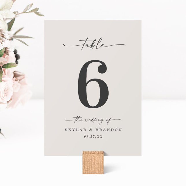 Simple Solid Colour Gardenia Off-White Wedding Table Number (Creator Uploaded)