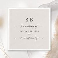 Simple Solid Colour Gardenia White Wedding Monogra