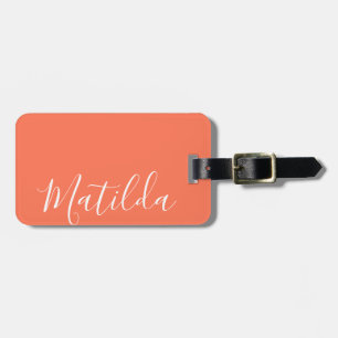 Simple Solid colour Neon Personalised Name Luggage Tag