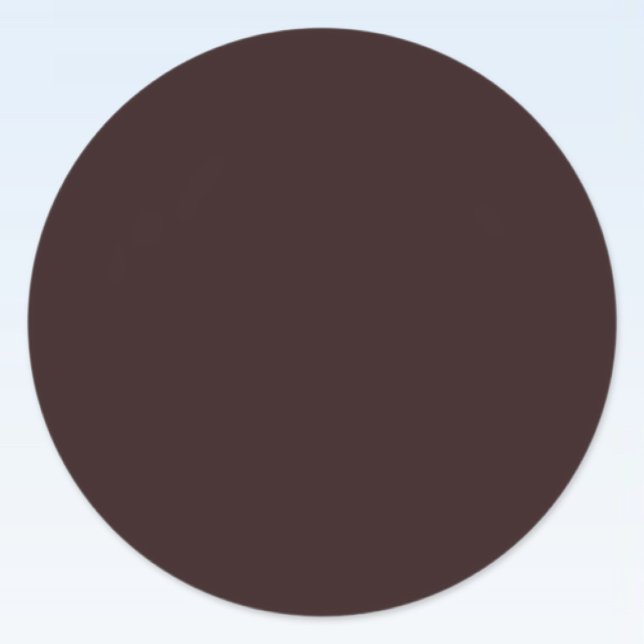 Simple Solid Colour of Dark Brown Classic Round Sticker (Creator Uploaded)