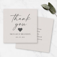 Simple Solid Colour Off-White Wedding Thank You