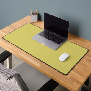 Simple solid colour plain Yellow Acacia Desk Mat