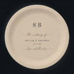 Simple Solid Colour Yellow Gold Monogrammed Weddin Paper Plate<br><div class="desc">Simple Solid Colour Yellow Gold Monogrammed Wedding Reception Personalized Paper plates. This modern wedding or any event Paper plates design is simple and minimal with a plain solid background colour and trendy signature calligraphy script fonts. Shown in the Yellow Gold Wedding Colour Palette. Also features a simple monogram on the...</div>