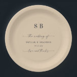 Simple Solid Colour Yellow Gold Monogrammed Weddin Paper Plate<br><div class="desc">Simple Solid Colour Yellow Gold Monogrammed Wedding Reception Personalized Paper plates. This modern wedding or any event Paper plates design is simple and minimal with a plain solid background colour and trendy signature calligraphy script fonts. Shown in the Yellow Gold Wedding Colour Palette. Also features a simple monogram on the...</div>