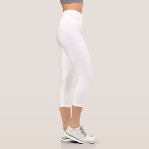 Simple Solid White Colour Capri Leggings