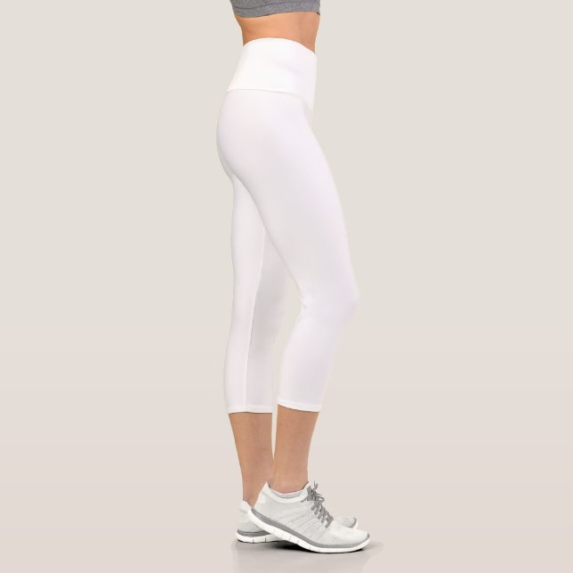 Simple Solid White Colour Capri Leggings (Right)
