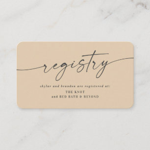 Simple Solid Yellow Colour Wedding Registry Enclosure Card