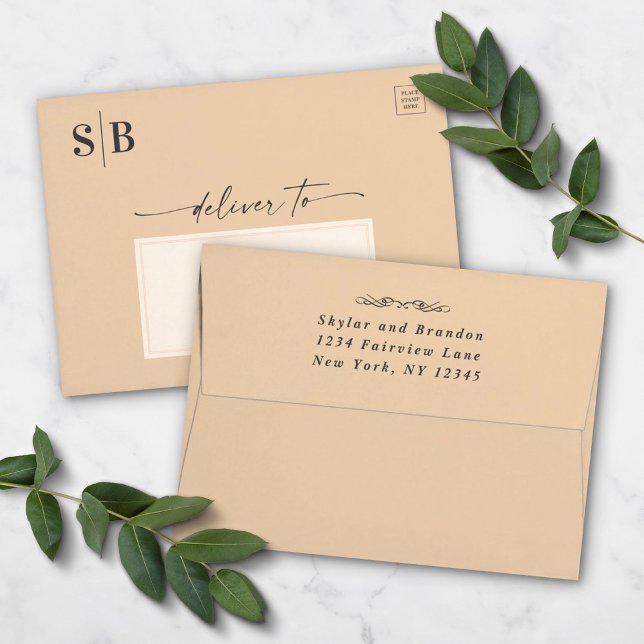 Simple Solid Yellow Gold A7 5x7 Wedding Invitation Envelope (Creator Uploaded)