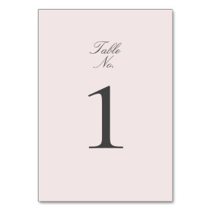 Simple Sophisticated Blush and Grey Script Wedding Table Number