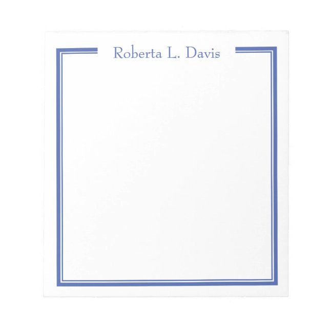Simple sophisticated lines personalized custom notepad (Front)