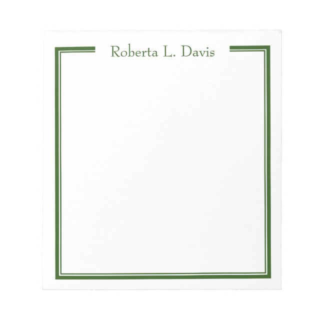 Simple sophisticated lines personalized custom notepad (Front)