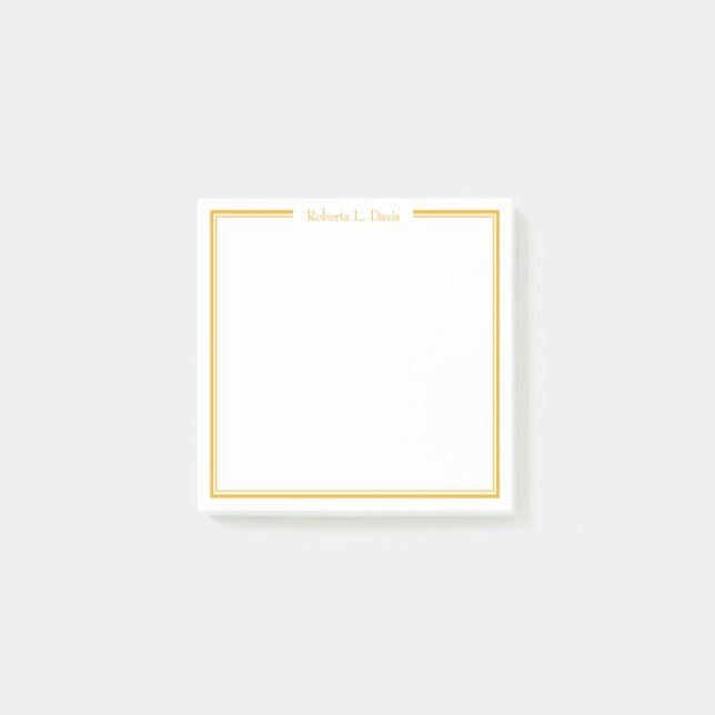 Simple sophisticated lines personalized custom post-it notes (Front)