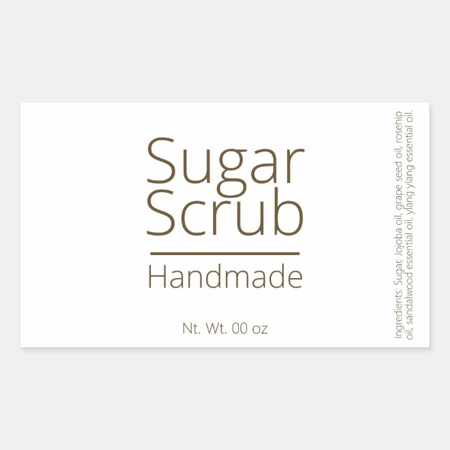 Simple Sophisticated Sugar Scrub Business Hobby Sticker (Front)