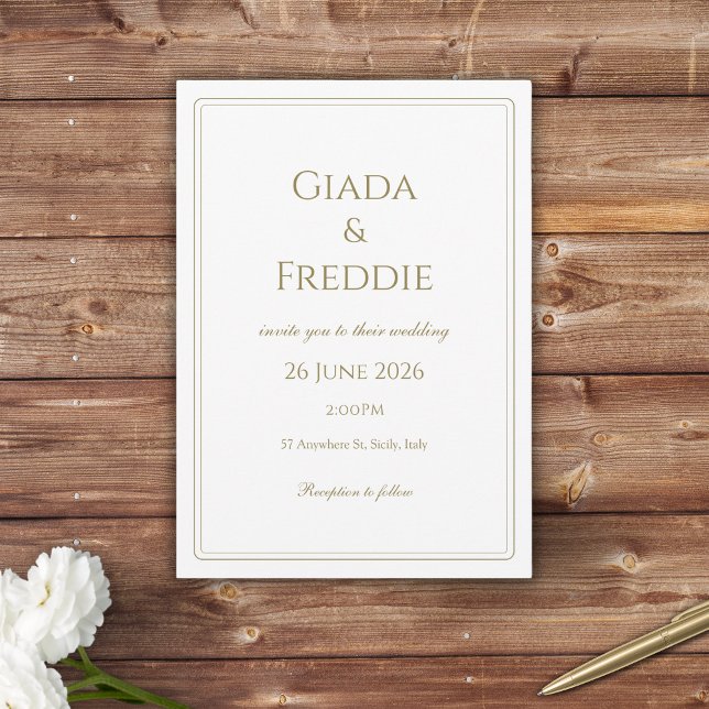 Simple Sophisticated White and Gold Invitation (Creator Uploaded)