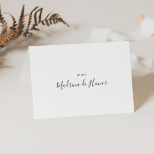 Simple Spanish Bridal Party Thank You Card