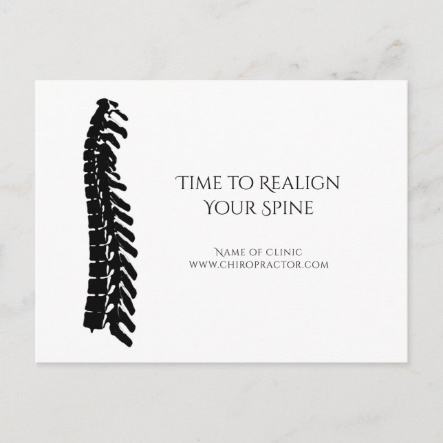 Simple Spine Chiropractor Appointment Reminder Postcard (Front)
