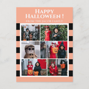 Simple Spooky Boo Strip happy Halloween 6 Photo Holiday Postcard