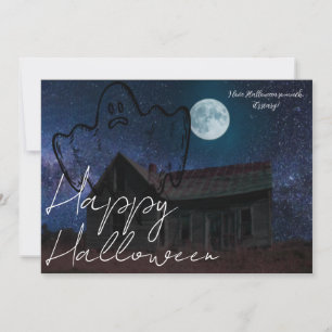 Simple Spooky dark Family Happy Halloween  Holiday Card