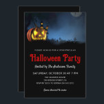 Simple Spooky Graveyard Halloween Party Invitation<br><div class="desc">Invite your guests to a night of magic and mystery with our personalized *Adult Halloween Haunted House Graveyard Costume Party Invitation*. Featuring a bewitching design of a haunted house behind a graveyard, scary carved pumpkin, and a tree this invitation is perfect for setting the stage for a night of spooky...</div>