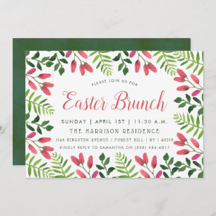 Simple Spring Blossom Easter Brunch Invitation