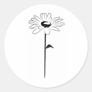 Simple Spring Daisy Classic Round Sticker