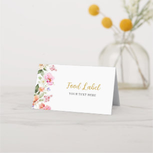 Simple Spring Floral Bridal Shower Food Label Appointment Card