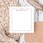 Simple Square Brick Red Personalized Notepad<br><div class="desc">Whether it’s a gift for a friend or a personal treat, this notepad is great for birthdays, anniversaries, or as a personal touch for work. Use the template form to personalize it with your name, a favourite quote, or any text of your choice. Choose from a variety of stylish fonts...</div>