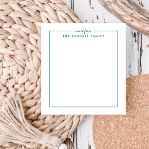 Simple Square Grass Green Personalized Notepad 