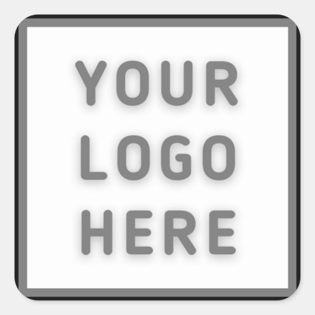 Simple Square Logo Template Black Background Sticker (Front)