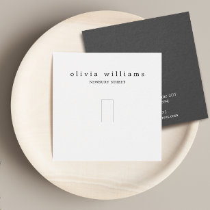 Simple Square White Ring Display Card