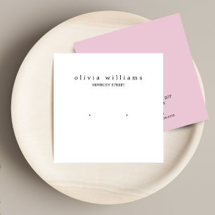 Simple Square White Stud Earring Display Card