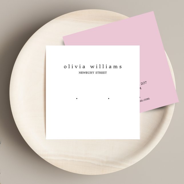Simple Square White Stud Earring Display Card (Creator Uploaded)