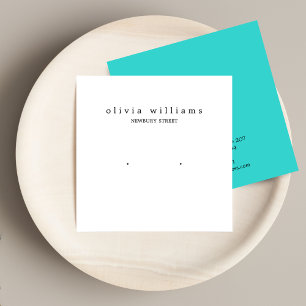 Simple Square White Stud Earring Display Card
