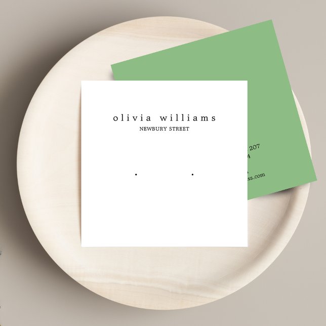 Simple Square White Stud Earring Display Card (Creator Uploaded)