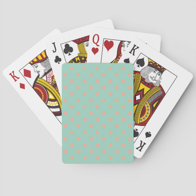 Simple Squire Pattern Light Teal Playing Cards (Back)