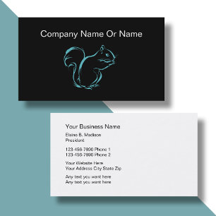 Simple Squirrel Silhouette Business Cards