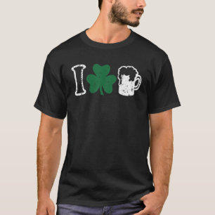 Simple St Patricks Day For Men I Heart Beer Love I T-Shirt