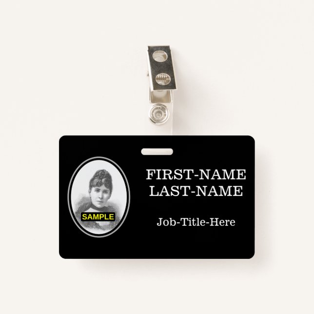 Simple Staff/Employee Portrait Badge (Front with Clip)
