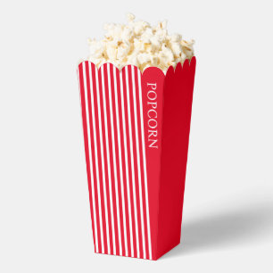 Simple Standard Red and White Popcorn Favor Box