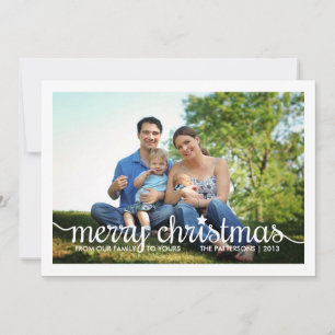 Simple Star Merry Christmas Two Photo Holiday Card