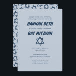 Simple Star of David Custom B'nai Bat Bar Mitzvah  Invitation<br><div class="desc">Perfect card to announce a bar mitzvah, bat mitzvah or other Jewish celebration! Hand made art for you! FULLY CUSTOMIZABLE! Click on “Personalize” above to edit the text. Click "edit using design tool" to adjust the fonts, colours and placements and to delete the back side design if you prefer. Also...</div>