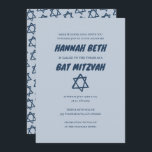 Simple Star of David Custom B'nai Bat Bar Mitzvah  Invitation<br><div class="desc">Perfect card to announce a bar mitzvah, bat mitzvah or other Jewish celebration! Hand made art for you! FULLY CUSTOMIZABLE! Click on “Personalize” above to edit the text. Click "edit using design tool" to adjust the fonts, colours and placements and to delete the back side design if you prefer. Also...</div>