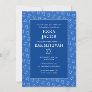 Simple Star of David Custom B'nai Bat Bar Mitzvah Invitation