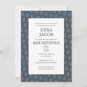 Simple Star of David Custom B'nai Bat Bar Mitzvah Invitation