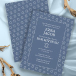 Simple Star of David Custom B'nai Bat Bar Mitzvah  Invitation<br><div class="desc">Perfect card to announce a bar mitzvah, bat mitzvah or other Jewish celebration! Hand made art for you! FULLY CUSTOMIZABLE! Click on “Personalize” above to edit the text. Click "edit using design tool" to adjust the fonts, colours and placements and to delete the back side design if you prefer. Also...</div>