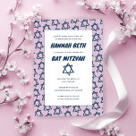 Simple Star of David Custom B'nai Bat Bar Mitzvah  Invitation<br><div class="desc">Perfect card to announce a bar mitzvah, bat mitzvah or other Jewish celebration! Hand made art for you! FULLY CUSTOMIZABLE! Click on “Personalize” above to edit the text. Click "edit using design tool" to adjust the fonts, colours and placements and to delete the back side design if you prefer. Also...</div>