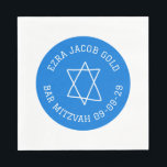 Simple Star of David Custom B'nai Bat Bar Mitzvah  Napkin<br><div class="desc">Perfect napkin for a bar mitzvah, bat mitzvah or other Jewish celebration! Hand made art for you! FULLY CUSTOMIZABLE! Click on “Personalize” above to edit the text. Click "edit using design tool" to adjust the fonts, colours and placements and to delete any part of the design if you prefer. Design...</div>