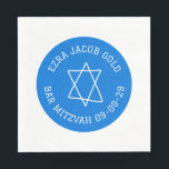 Simple Star of David Custom B'nai Bat Bar Mitzvah  Napkin<br><div class="desc">Perfect napkin for a bar mitzvah, bat mitzvah or other Jewish celebration! Hand made art for you! FULLY CUSTOMIZABLE! Click on “Personalize” above to edit the text. Click "edit using design tool" to adjust the fonts, colours and placements and to delete any part of the design if you prefer. Design...</div>