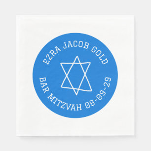 Simple Star of David Custom B'nai Bat Bar Mitzvah  Napkin