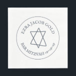 Simple Star of David Custom B'nai Bat Bar Mitzvah  Napkin<br><div class="desc">Perfect napkin for a bar mitzvah, bat mitzvah or other Jewish celebration! Hand made art for you! FULLY CUSTOMIZABLE! Click on “Personalize” above to edit the text. Click "edit using design tool" to adjust the fonts, colours and placements and to delete any part of the design if you prefer. Design...</div>